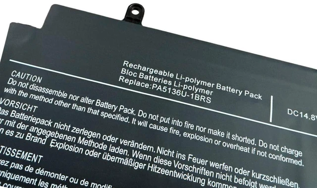 Alt view image 3 of 3 - Laptop Battery for Toshiba Z30-A/AK04S/A1301 R634 R63/P/D Series PA5136U-1BRS, 11.1V 45Wh, High Capacity, 1-Year Warranty