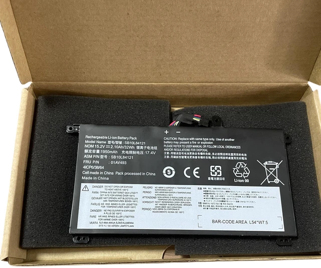 Alt view image 2 of 3 - Laptop Battery for Lenovo ThinkPad T570 T580 P51S P52S 01AV493, 01AV494, 01AV495, SB10K97528, SB10K97529, 61, 61+ 11.4V 48Wh/72Wh High Capacity, 12-Month Warranty