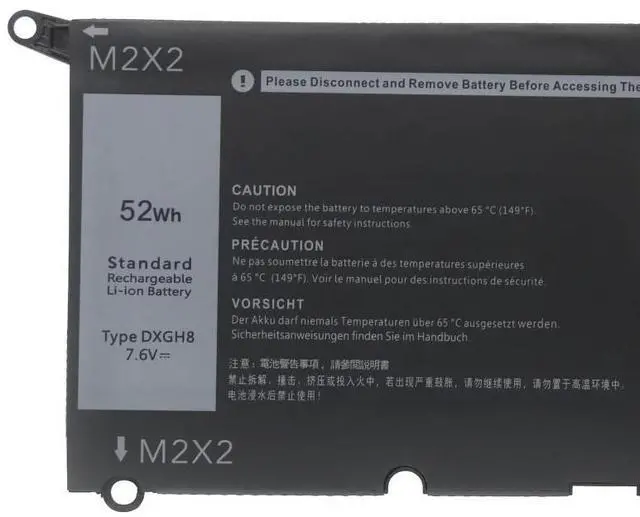 Alt view image 2 of 5 - Battery for DELL XPS 13 9370 9380 7390 P82G 002 DXGH8 HK6N5 7.6V 52Wh 1-Year Warranty