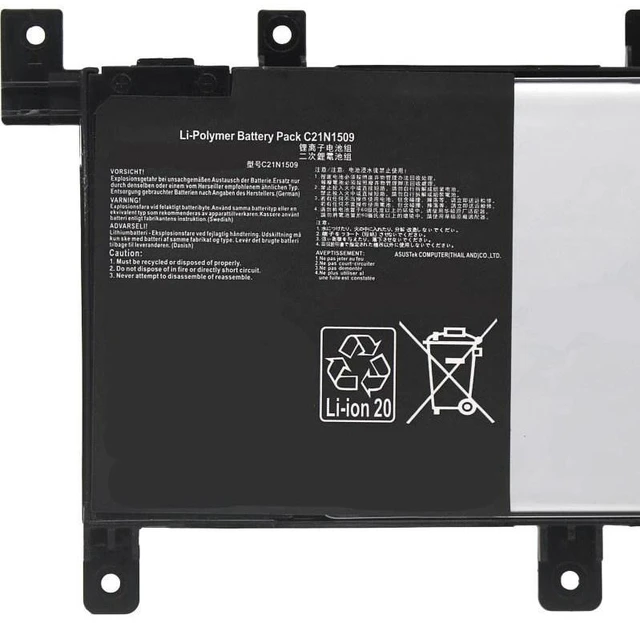 Alt view image 2 of 5 - Battery for ASUS V556U X556U X556UA/UB/UF/UJ/UQ/UR/UV Series, C21N1509, 11.4V 48Wh, High Capacity, 1-Year Warranty