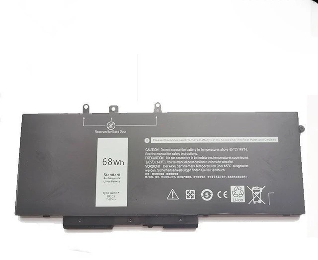 Main image of Laptop Battery for Dell Latitude 5580 5480 5280 3520 7280 7480 Series 11.4V 68WH 6-Cell GJKNX, 0X1F7R, 0X3J6F, 0C6RH3, 0V9Y4R High Capacity, Fast Shipping, 2-Year Warranty