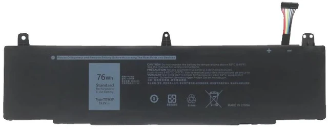 Alt view image 5 of 5 - Battery for Dell Alienware 13 R3 P81G ALW13CR TDW5P 11.4V 76Wh, Compatible with Alienware 13 R3, M14X R2, M15X, M17X R4, M18X R2, 1-Year Warranty