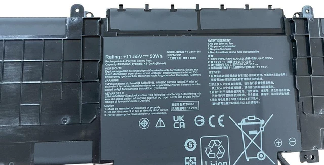 Alt view image 3 of 3 - Laptop Battery for ASUS U3300F UX333F RX333FA BX333FN C31N1815 11.55V 50Wh, High Capacity, 1-Year Warranty