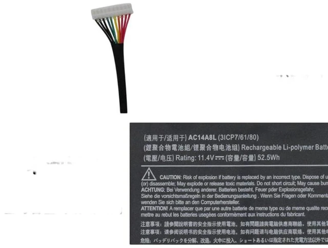 Alt view image 2 of 5 - Battery for Acer Aspire VN7-571, VN7-591G, VN7-592G, VN7-791 Series - AC14A8L, 15.2V 4420mAh 54Wh, Li-ion, High Capacity, 1-Year Warranty