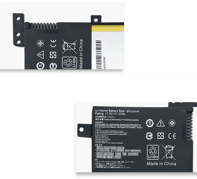Alt view image 3 of 5 - Battery for ASUS A555L X555L VM510L W519L F555L K555L Series 11.4V 48Wh C21N1347, High Capacity, 1-Year Warranty