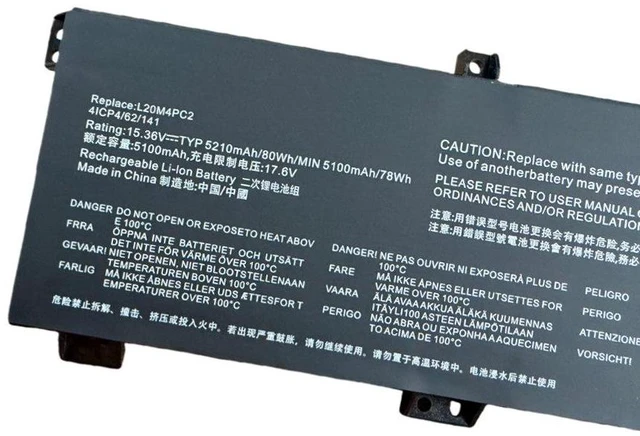 Alt view image 2 of 3 - Battery for Lenovo Legion 5 Pro 2021 R9000P L20M4PC2 L20C4PC1 15.6" 4-Cell 80Wh 15.4V Li-ion Laptop Battery