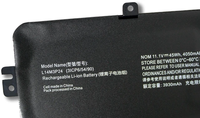 Alt view image 2 of 3 - Laptop Battery for Lenovo Legion Y520-15IKB R720, L16M3P24 L14S3P24, 11.4V 45Wh/52.5Wh, High Capacity 6-Cell, Fast Shipping & 12-Month Warranty