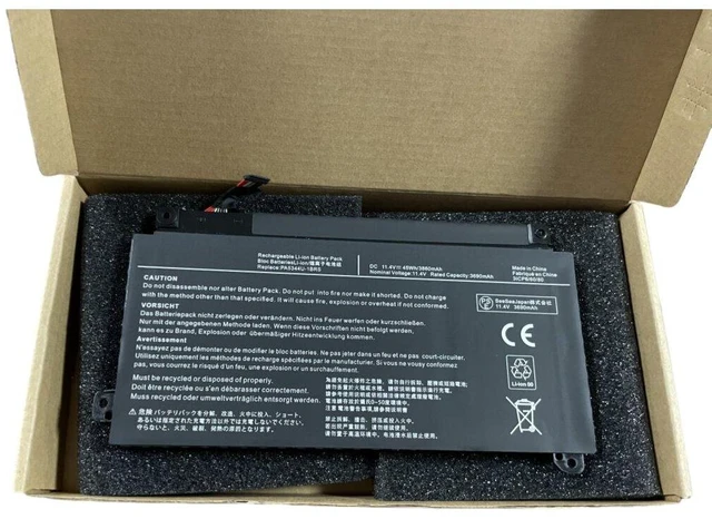 Alt view image 2 of 3 - Battery for Toshiba Dynabook PA5344U-1BRS PA5344U, 11.1V 4400mAh, Compatible with Satellite Pro C50-A C55-A C55Dt-A Series, 1-Year Warranty