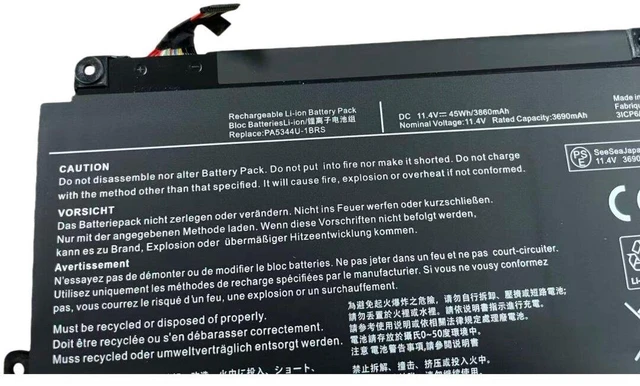 Alt view image 3 of 3 - Battery for Toshiba Dynabook PA5344U-1BRS PA5344U, 11.1V 4400mAh, Compatible with Satellite Pro C50-A C55-A C55Dt-A Series, 1-Year Warranty
