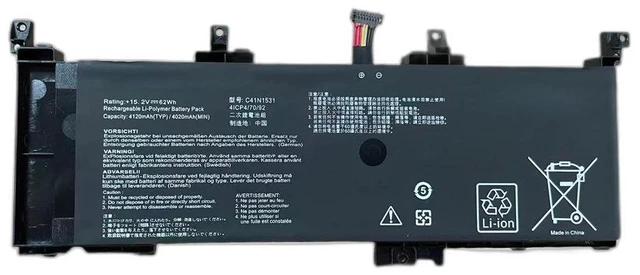 Main image of Battery for ASUS S5vs GL502V/VS GL502VSK/VY C41N1531 15.4V 48Wh 3200mAh, High Capacity, 2-Year Warranty