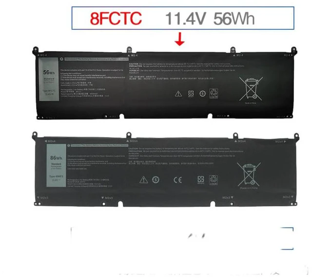 Alt view image 4 of 5 - Battery for Dell XPS 15 9500 9510 9520 Inspiron 7510 7610 8FCTC 69KF2 15.2V 56Wh/86Wh High Capacity Laptop Battery