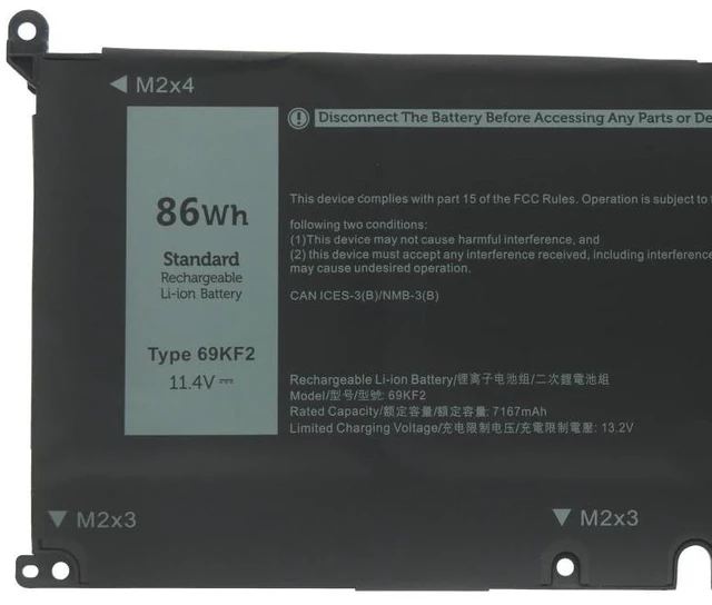 Alt view image 3 of 5 - Battery for Dell XPS 15 9500 9510 9520 Inspiron 7510 7610 8FCTC 69KF2 15.2V 56Wh/86Wh High Capacity Laptop Battery