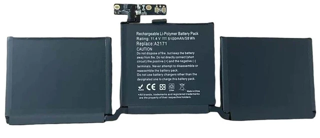 Alt view image 2 of 3 - Battery for MacBook Pro 13" A2289 A2159 A2338 A2171, 58.2Wh 11.36V Li-ion Laptop Battery, Compatible with 2020 2019 2018 Models, High Capacity, 1-Year Warranty
