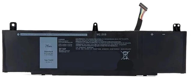 Main image of Battery for Dell Alienware 13 R3 TDW5P ALW13CR ALW13C P81G 11.4V 76Wh, High Capacity, 1-Year Warranty