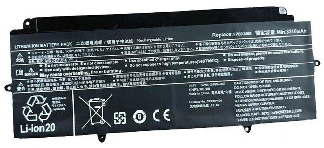Alt view image 2 of 3 - Battery for Fujitsu LifeBook U938 U939 FPB0340S FPCBP536 7.6V 4400mAh 33Wh Li-ion, High Capacity, 12-Month Warranty