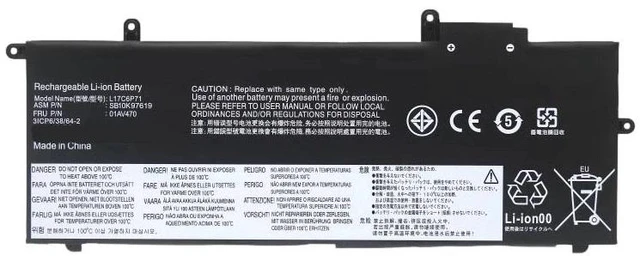 Main image of Battery for Lenovo ThinkPad X280 L17C6P72 L17L6P71 TP00093A 01AV470 11.4V 48Wh High Capacity