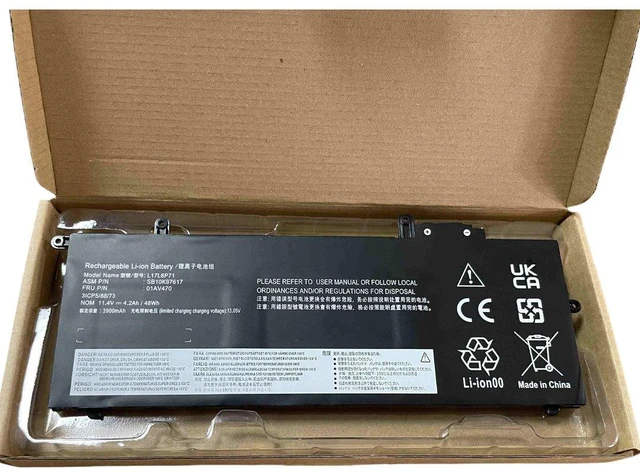 Alt view image 2 of 3 - Laptop Battery for Lenovo ThinkPad X280 L17L6P71 01AV470 01AV471 01AV472 11.4V 48Wh Li-ion High Capacity, 2-Year Warranty