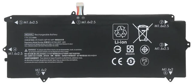 Alt view image 5 of 5 - New Battery for HP Elite x2 1012 G1 MG04XL HSTNN-DB7F 7.7V 47Wh Li-ion Laptop Battery (2-Year Warranty)