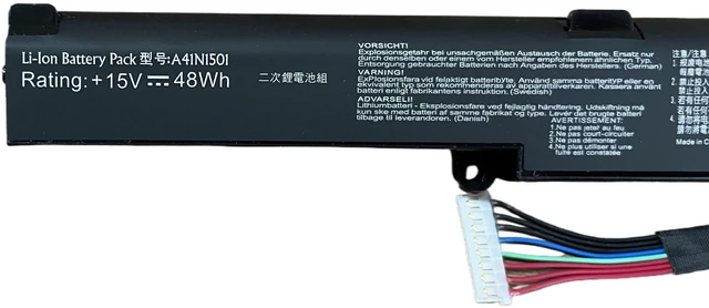 Alt view image 3 of 3 - Laptop Battery for ASUS K450J K450V X751L X751 VM590Z A41N1501 14.8V 44Wh Li-ion, High Capacity, 12-Month Warranty