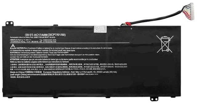 Main image of Battery for Acer Aspire SP314-52, TMX30, TMX40-51N, N1811, AC17A8M 11.4V 36Wh, High Capacity, 1-Year Warranty