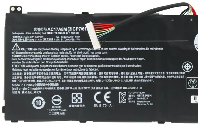 Alt view image 2 of 3 - Battery for Acer Aspire SP314-52, TMX30, TMX40-51N, N1811, AC17A8M 11.4V 36Wh, High Capacity, 1-Year Warranty