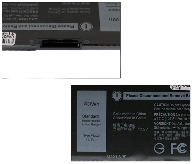 Alt view image 3 of 5 - Laptop Battery for Dell Inspiron 13 7370 7380 7373 5370 Vostro 5370 F62G0 11.4V 38Wh, High Capacity, 1-Year Warranty