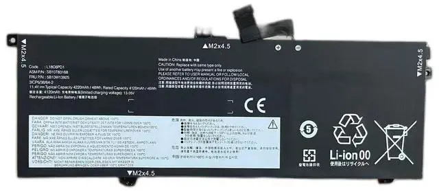 Main image of Battery for Lenovo ThinkPad X13 X390 X395 11.4V 48Wh L18M6PD1 L18L6PD1 L18C6PD1 High Capacity, Fast Shipping, 12-Month Warranty