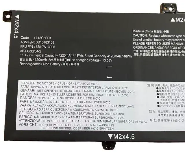 Alt view image 3 of 3 - Battery for Lenovo ThinkPad X13 X390 X395 11.4V 48Wh L18M6PD1 L18L6PD1 L18C6PD1 High Capacity, Fast Shipping, 12-Month Warranty