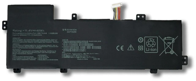 Alt view image 2 of 3 - Laptop Battery for ASUS U5000U UX510 UX510UX UX510UW V510U V510UX B31N1534 11.4V 57Wh, High Capacity, 1-Year Warranty