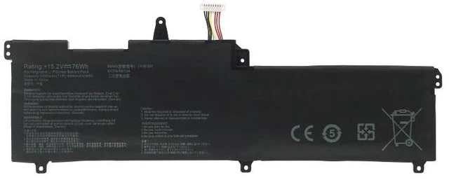 Main image of Laptop Battery for ASUS GL702V GL702VT GL702VM GL702VSK C41N1541 15.4V 4200mAh 48Wh, High Capacity, 2-Year Warranty