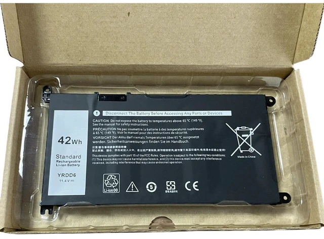 Alt view image 2 of 3 - Laptop Battery for Dell 3400 5488 5493 5593 YRDD6 P90F 11.4V 40Wh 3-Cell Li-ion Battery High Capacity, CE/RoHS Certified, 12-Month Warranty