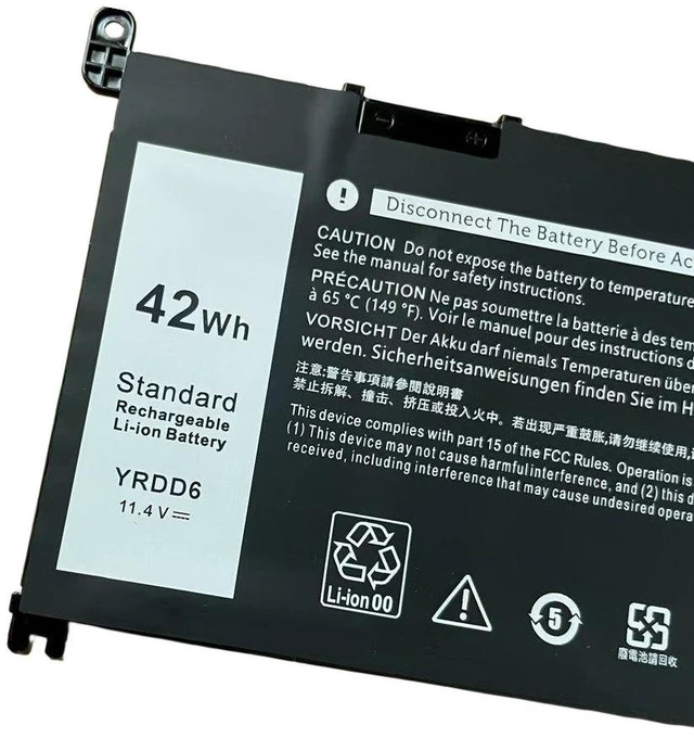 Alt view image 3 of 3 - Laptop Battery for Dell 3400 5488 5493 5593 YRDD6 P90F 11.4V 40Wh 3-Cell Li-ion Battery High Capacity, CE/RoHS Certified, 12-Month Warranty