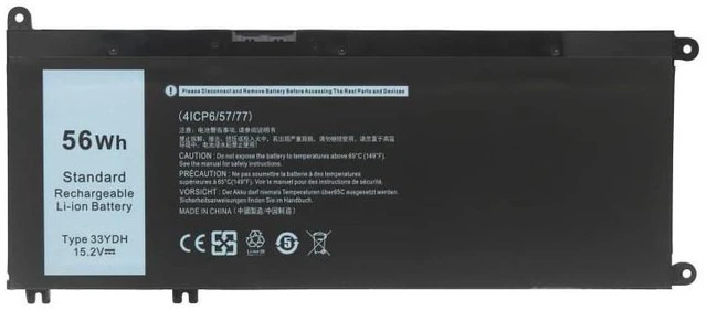 Alt view image 5 of 5 - 33YDH 15.2V 56Wh 4-Cell Li-ion Battery for Dell G3 3579/3779, G5 5587, G7 7588, Inspiron 7577, Latitude 3490/3580/3590 12-Month Warranty