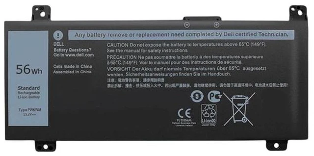 Main image of Laptop Battery for Dell Inspiron 14 7466 7467 7567 Gaming P78G PWKWM 11.4V 74Wh High Capacity, Fast Shipping, 12-Month Warranty