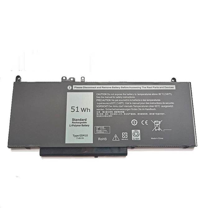 Main image of Battery for Dell Latitude E5450 E5550 G5M10 8V5GX 11.4V 51WH Laptop Internal Battery High Capacity, 1-Year Warranty