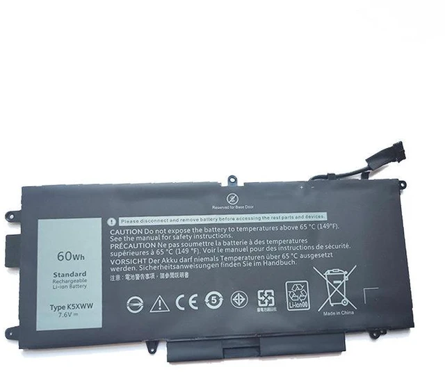 Main image of Battery for Dell K5XWW Latitude 12 5285 5289 E7390 60Wh, 11.4V, High Capacity, 6-Cell Li-ion, 1-Year Warranty