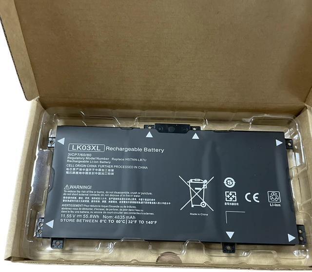 Alt view image 2 of 3 - Battery for HP Envy 15 X360 15-cn0005TX 15-bp103TX LK03 Series 11.55V 55Wh 4-Cell, Compatible with HSTNN-LB8S, LK03XL, 924047-855, 1-Year Warranty