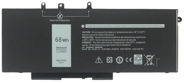 Main image of Battery for Dell Latitude 5280 5285 5290 5480 5490 P27S GJKNX 93FTF 11.4V 60Wh, Compatible with 0GJKNX 093FTF, 1-Year Warranty