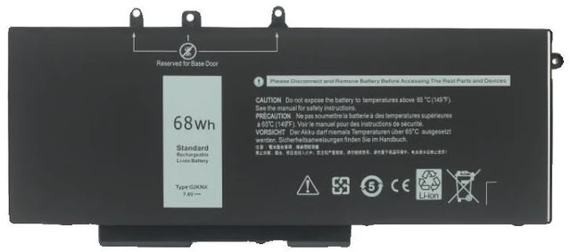 Alt view image 5 of 5 - Battery for Dell Latitude 5280 5285 5290 5480 5490 P27S GJKNX 93FTF 11.4V 60Wh, Compatible with 0GJKNX 093FTF, 1-Year Warranty