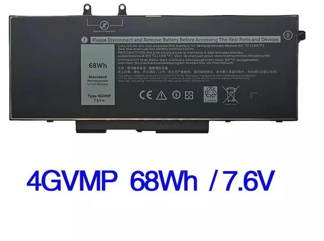 Alt view image 4 of 5 - Battery for Dell Latitude 5401 5410 3541 3551 3HWPP 4GVMP 11.4V 68Wh 6000mAh, High Capacity, 2-Year Warranty