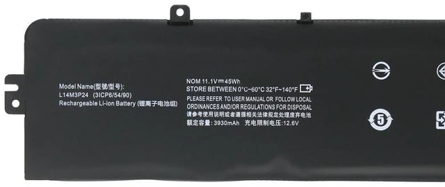 Alt view image 3 of 3 - Battery for Lenovo Legion R720 E520 Y520-15IKBA/N/M L14M3P24 11.4V 45Wh Laptop Battery - High Capacity, 2-Year Warranty