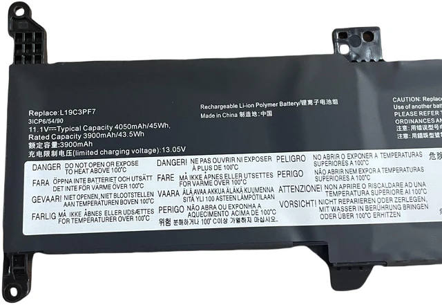 Alt view image 3 of 3 - Laptop Battery for Lenovo Ideapad 3-15 Series L19L3PF5 L19D3PF5 L19C3PF7 11.4V 45Wh 3-Cell, High Capacity, Fast Shipping & 12-Month Warranty