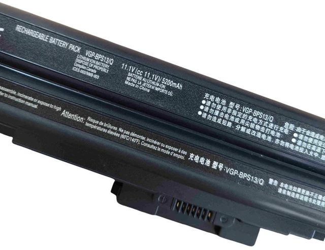 Alt view image 3 of 3 - Laptop Battery for Sony VGP-BPS13A/B, VGP-BPS13/Q, VGP-BPS13/S, VGP-BPS21A 11.1V 4400mAh / 48.8Wh, High Capacity, 1-Year Warranty