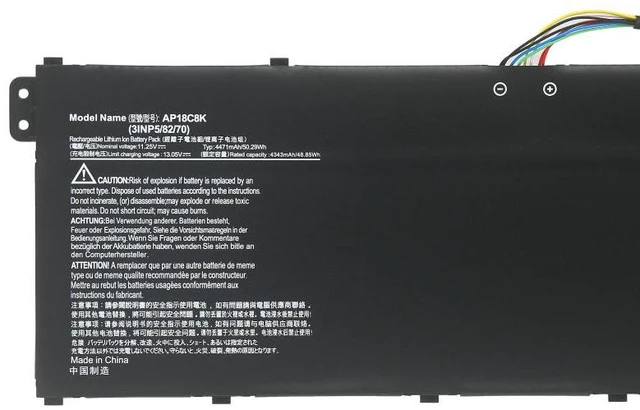 Alt view image 2 of 5 - AP18C8K 11.55V 4550mAh Li-ion Battery for Acer SF314-32, A315-58G, A514-52 & N17P1-N17P100