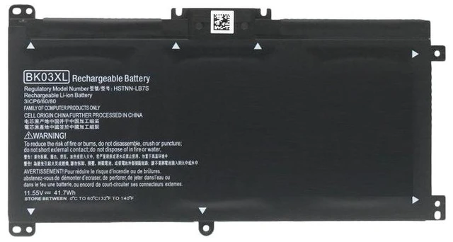 Main image of Laptop Battery for HP 14-BA033TX 14-BA047TX TPN-W125 BK03XL, 11.55V 41Wh, Compatible with HP Pavilion 14 Series, High Capacity Li-ion, 1-Year Warranty