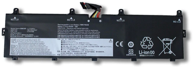 Alt view image 2 of 3 - Laptop Battery for Lenovo ThinkPad P72 P73 L17M6P52 L17C6P51 01AV497 01AV498 15.4V 5600mAh 6-Cell Li-ion