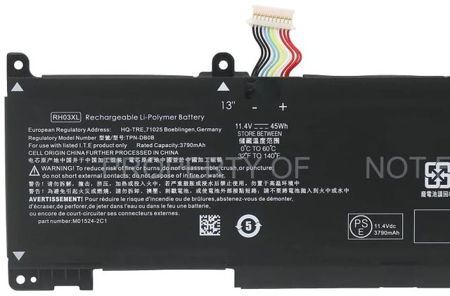 Alt view image 2 of 5 - Battery for HP ProBook 430 440 450 455 650 G8 G9 RH03XL 11.55V 53Wh 3-Cell Compatible with HSTNN-LB7X HSTNN-DB7X HSTNN-IB7X 2-Year Warranty