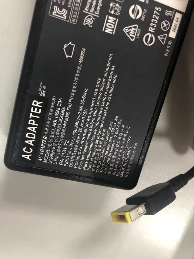 Alt view image 3 of 7 - ADL135NLC3A For  Lenovo   Thinkpad W540 W541 P50 P70 T470P T460P T450P T440P T540P E560P Ideapad Y70 Y70-70 Y700 Z710 G405 G410 G505 G510    Laptop AC ADAPTER