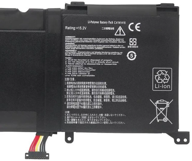Alt view image 5 of 5 - C41N1416 Replacement Battery for ASUS UX501J UX501LW N501L N501JW G601JW 15.4V 96Wh 6000mAh High Capacity, 2-Year Warranty