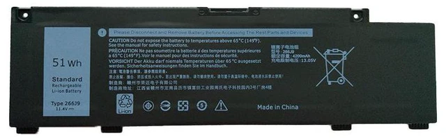 Main image of Replacement Battery for Dell G3 3500 3790 3590 G5 5587 5500 5590 266J9 MV07R 11.4V 51Wh, High Capacity, 1-Year Warranty 266J9 51WH